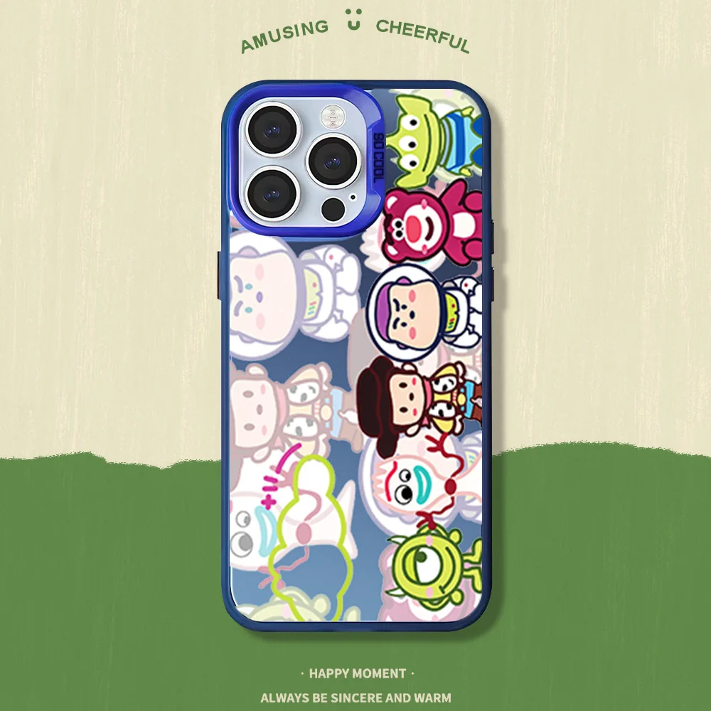 Casing ponsel MINISO, untuk iPhone 12 11 13 14 15 16 Max Pro, casing Laser