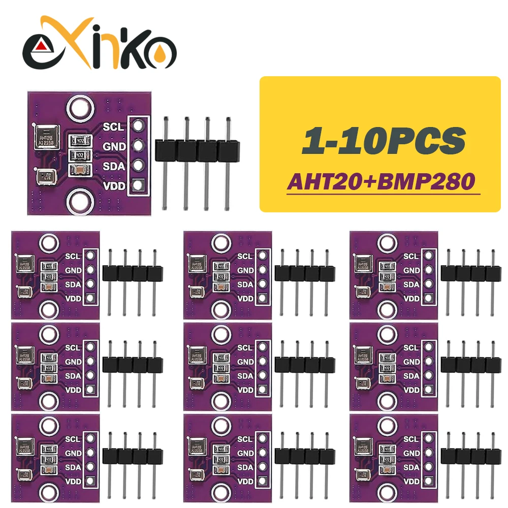 1-10pcs AHT20+BMP280 Temperature Humidity Air Pressure Module High-precision Digital Temperature Humidity Air Pressure Sensor