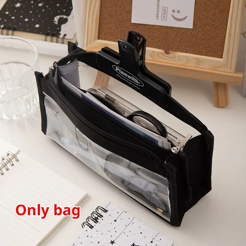 Sechsschichtiges Federmäppchen mit großer Kapazität, Schreibwarenzubehör, hohes Aussehen, transparente PVC-Aufbewahrungstasche für Schreibwaren