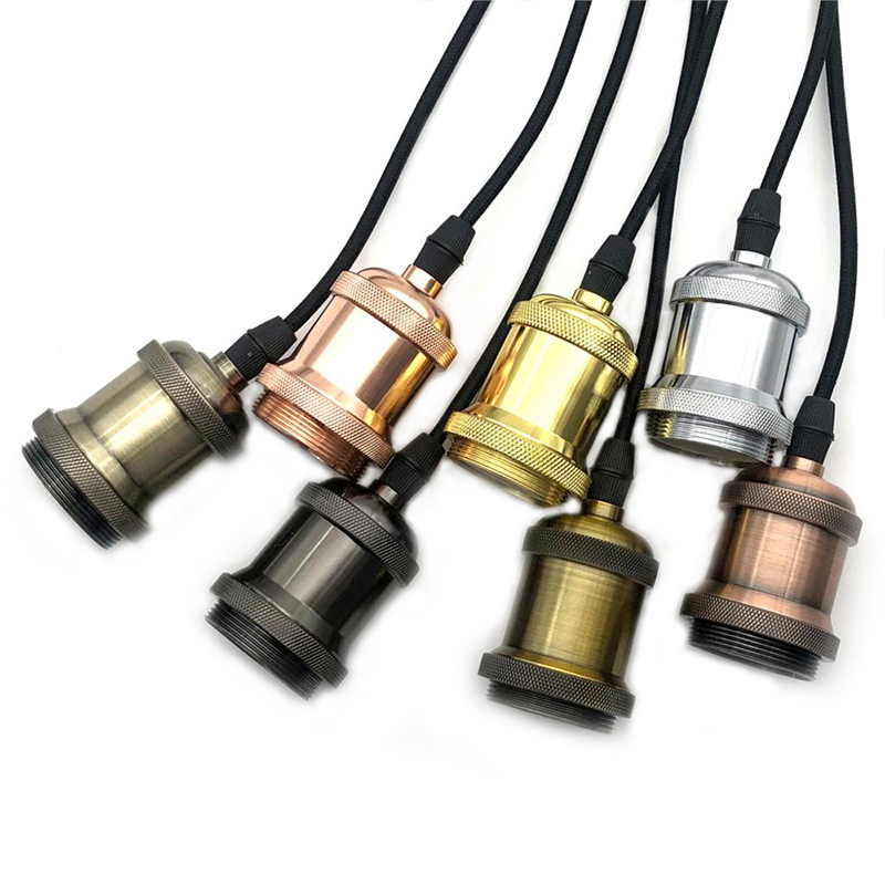 Portalámparas Vintage, portalámparas con tornillo Edison, Bases de bombilla E27, Base de luz DIY con anillo