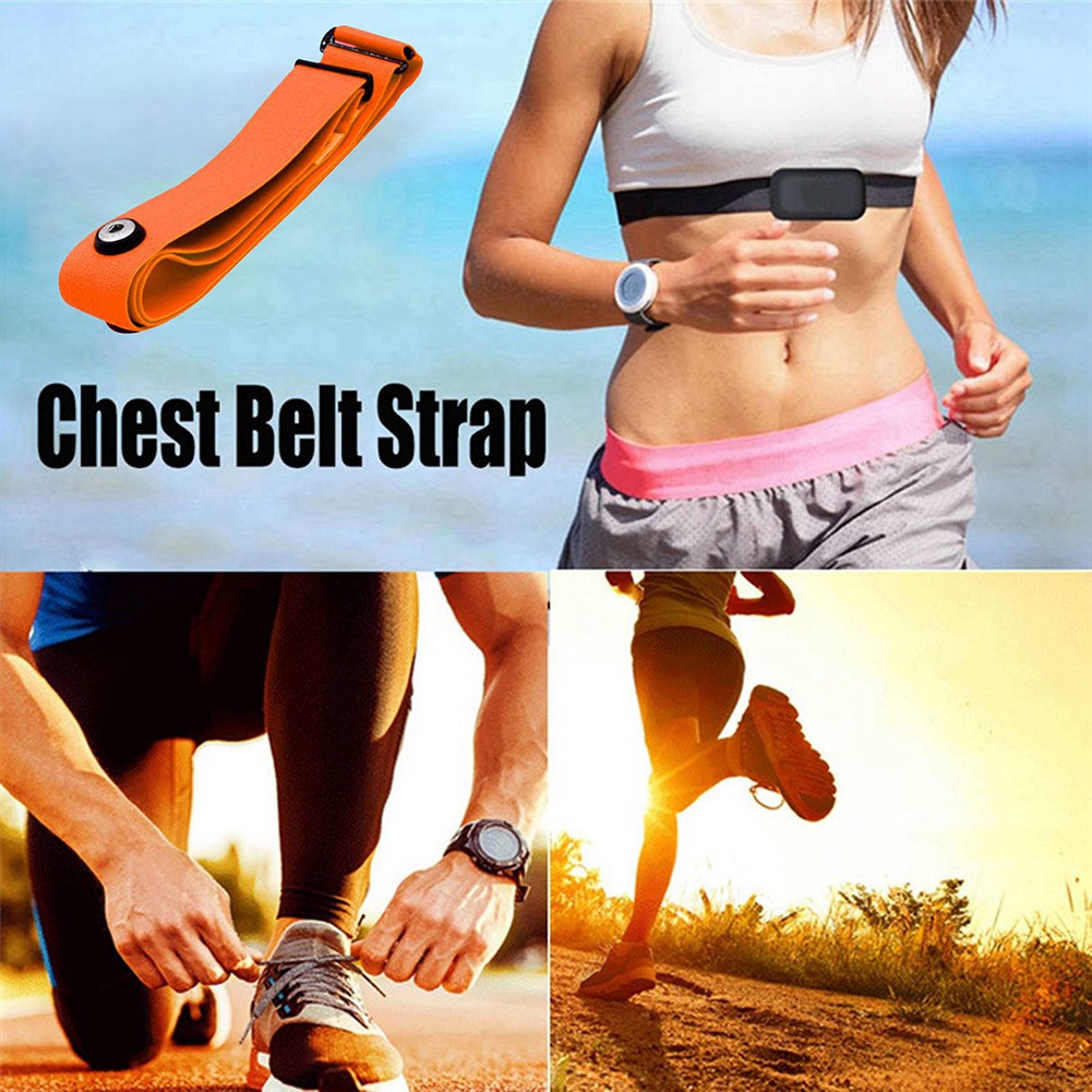 Heart Rate Belt Chest Strap for Coospo Polar Wahoo Garmin Mount Heart Rate Sensor Monitor Elastic Soft Strap Band Orange