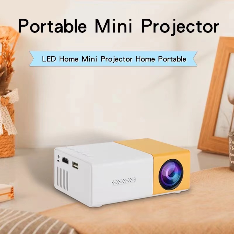 Emiuzek YG300 mini proiettore portatile plug-in phone, LED home theater, adatto per esterni, intrattenimento domestico