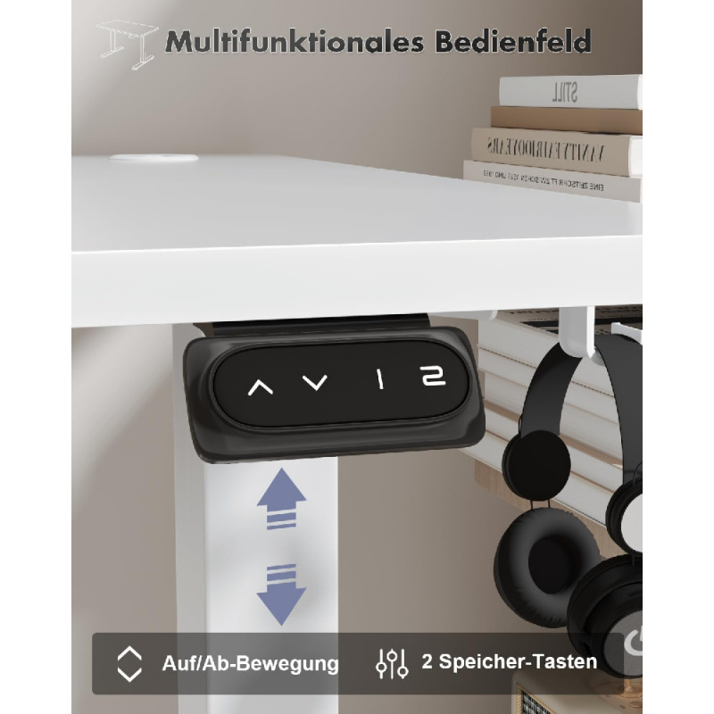 Höhenverstellbarer Schreibtisch, elektrischer Schreibtisch, Stehsitz, Bürotisch, Computer