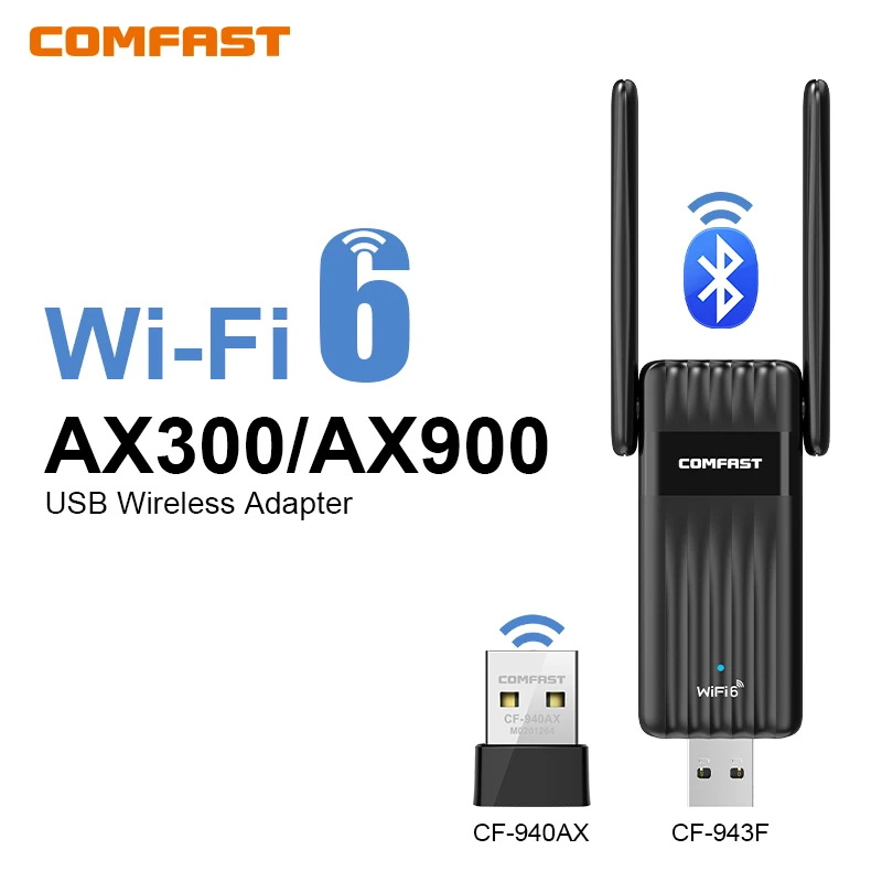 COMFAST 300-900M WiFi 6 BT 5.3 USB-адаптер двухдиапазонный 2,4/5G RTL8851BU Беспроводная сетевая карта с бесплатным приводом для ноутбуков, ПК Win 10/11