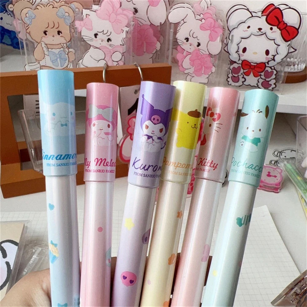 6 個サンリオハローキティシナモロール蛍光ペンセットかわいいクロミメロディアート蛍光マーカーペン女の子ギフト