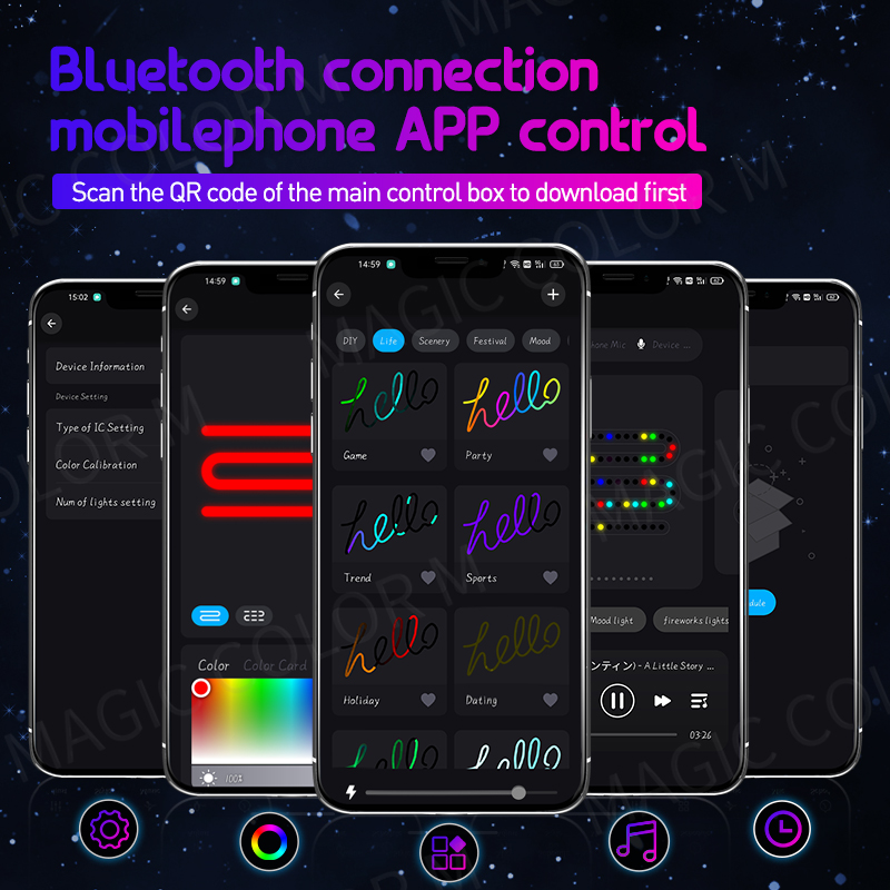 Vgetting-luces ambientales para coche, 140/55,1 pulgadas, 2 en 1, LED Universal, sinfonía, RGB, lámpara de ambiente, aplicación remota USB, control remoto para Tesla Model 3 Y S X