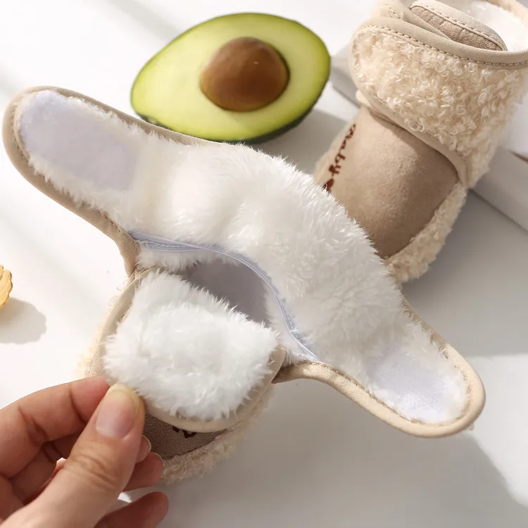 ถุงเท้าเด็กฤดูหนาวเด็กทารกเด็กผู้หญิง Booties Fluff Soft รองเท้าเด็กวัยหัดเดิน First Walkers Anti-SLIP WARM ทารกแรกเกิดรองเท้าเปล