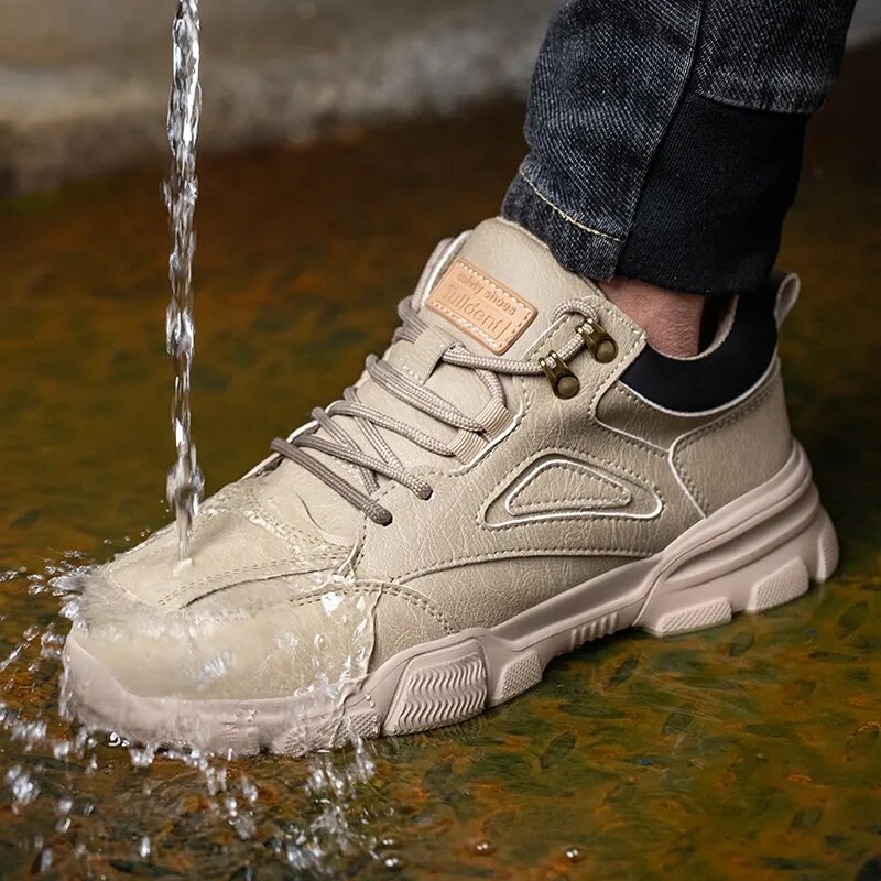 Fio de aço giratório fivela trabalho tênis masculino, sapatos indestrutíveis, anti-quebra, anti-punção, segurança, de alta qualidade