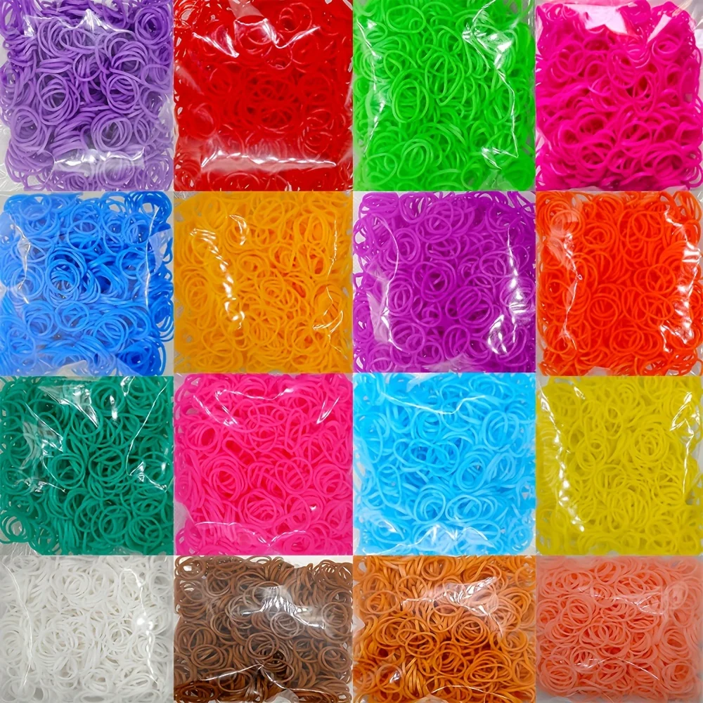 200 Stück Gummi-Webstuhlbänder, DIY-Armbänder, Armbänder aus Silikonkautschuk, Haarbänder, Bastelset, Spielzeug, Geburtstag, Weihnachten, Geschenk, Partyzubehör