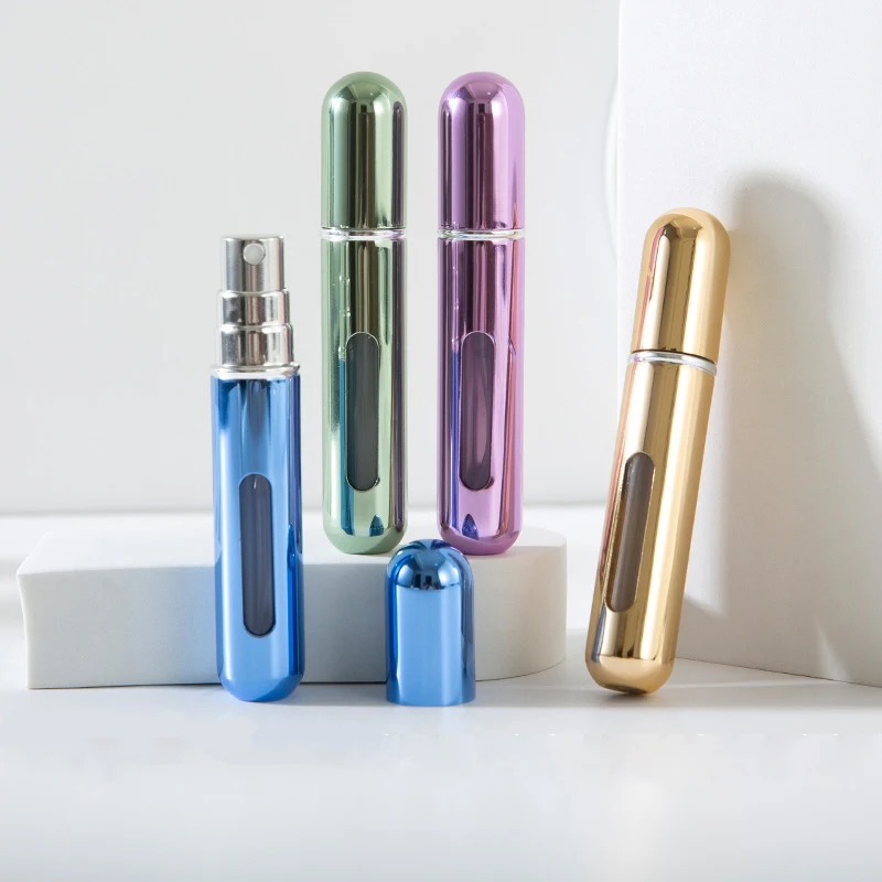 5ml /8ml Mini Portable Bottom-Filling Pump Perfume Bottle Sample Perfume Refillable Spray Bottle Empty Cosmetic Containers Set