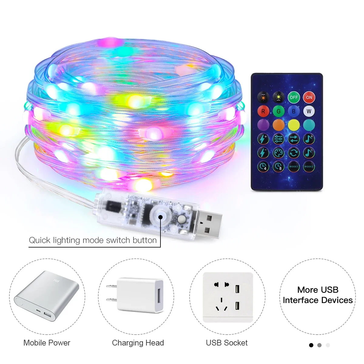 20M 10M 5M LED Festival Lights Fairy String Light Smart Bluetooth Addressable Curtain Lights Garland Festoon Home Party Decor