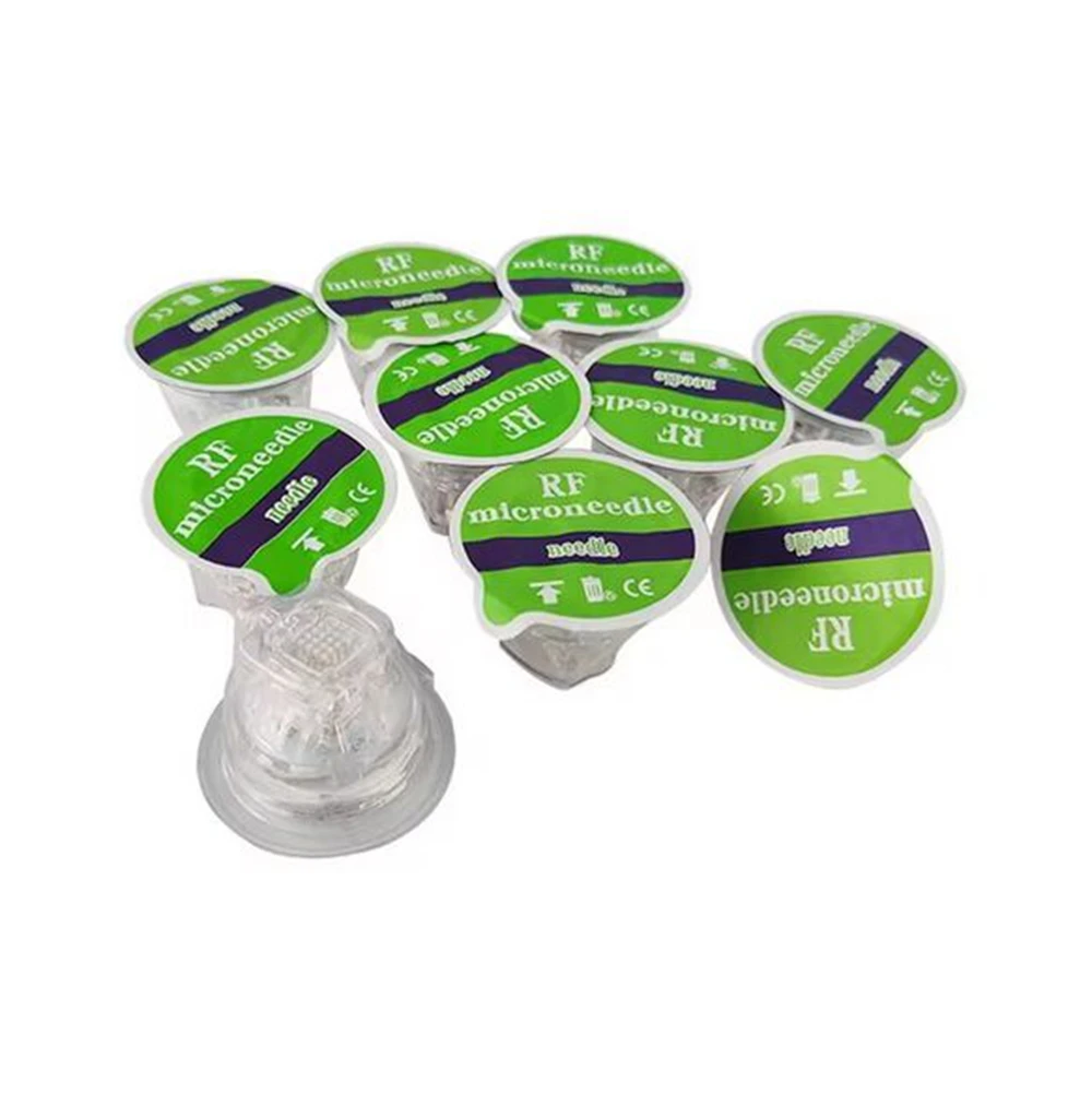 Disposable Green RF Microneedling Cartridge Gold Plated 10/25/64 Pins Nano Cartridges Fractional RF Accessory