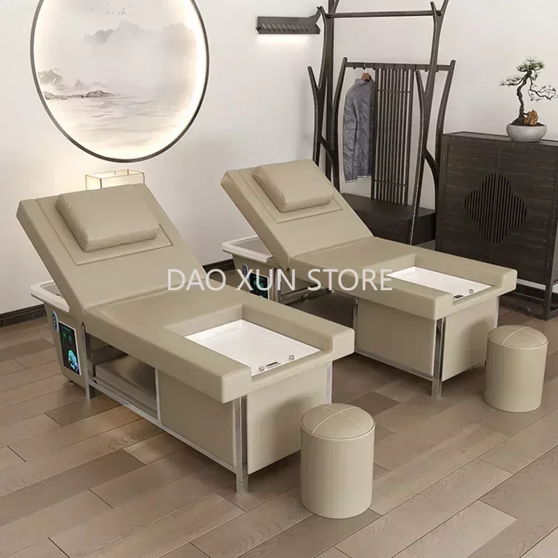 Chaise de massage pour salon de beauté, équipement de luxe, lavage des cheveux