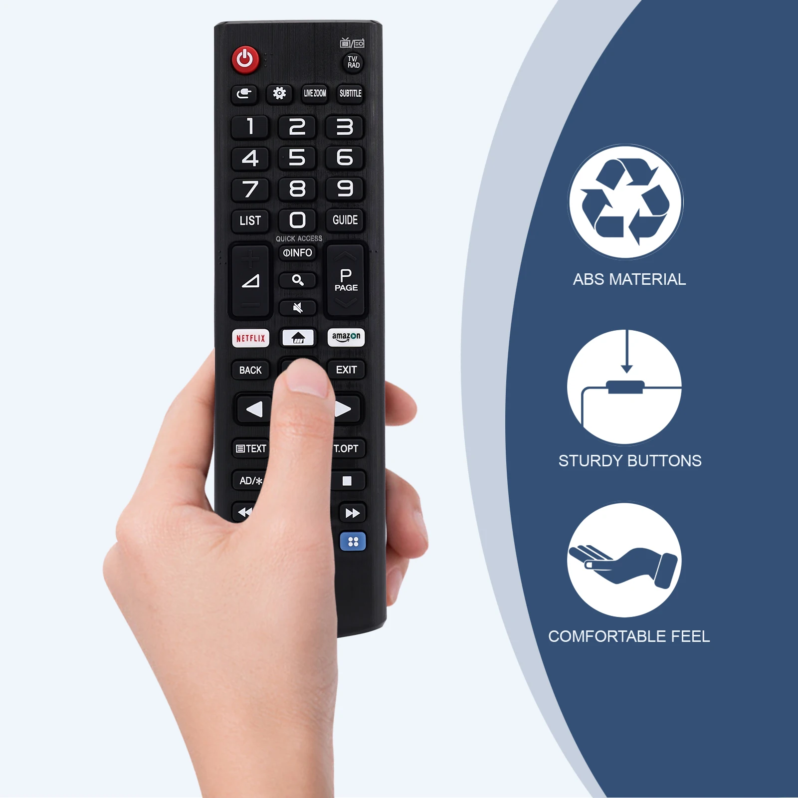 Mando a Seng Universal AKB 75095308 ABS de alta Maga für LG Smart TV 32LJ610V 43UJ634V 49UJ634V 55UJ634V 65UJ634V 43UJ6