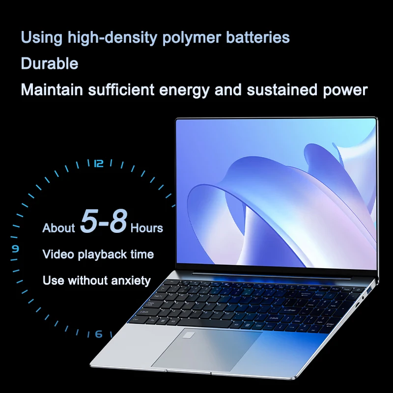 Computador portátil de 15,6 polegadas com tela FHD Windows 11 16 GB de RAM 1 TB SSD Intel N95 Full HD PC de escritório com luz de fundo laptop com impressão digital