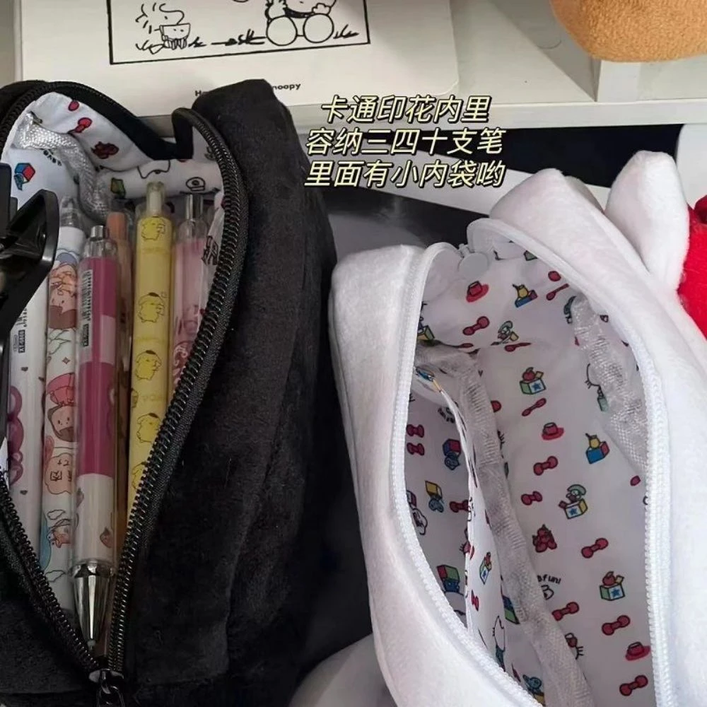 Olá kitty saco de armazenamento de pelúcia sanrio saco de maquiagem lápis caso dos desenhos animados estudante saco de papelaria menina saco de maquiagem presente de aniversário