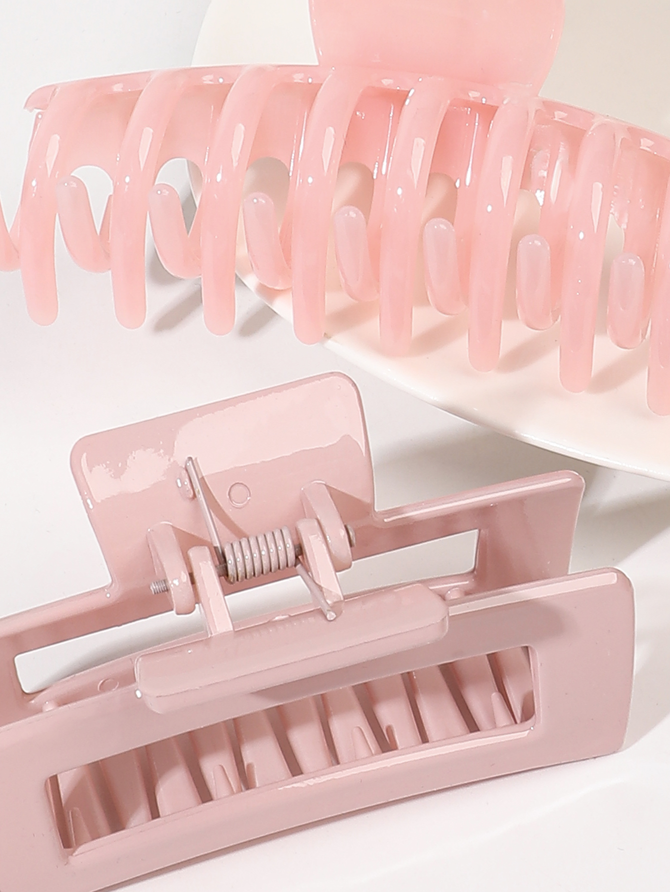 4 ชิ้นสีชมพูสีผม Claw คลิปอุปกรณ์เสริมหลายรูปแบบ, ดอกไม้ Claw คลิปสําหรับผมหนา, คลิปผมสําหรับผู้หญิงลื่น