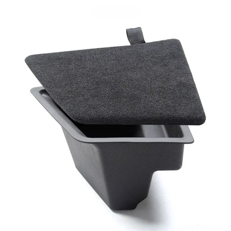 Caja de almacenamiento para maletero trasero Tesla Model 3, organizador de espacio izquierdo con cuerda de tracción, accesorios interiores de coche Model3 2021-2023