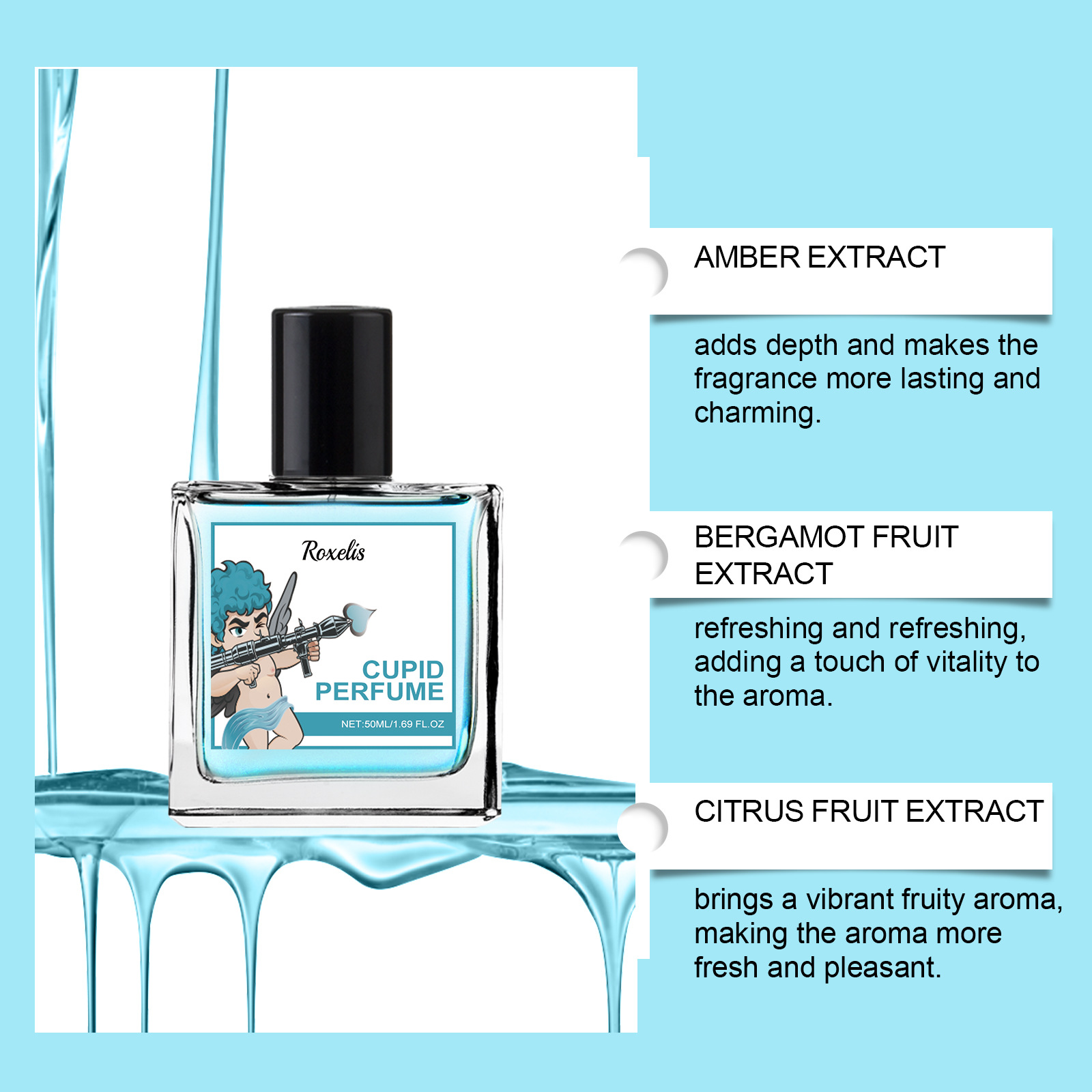 Cupid Charm Parfüm Köln Düfte verbessert Pheromon Licht Duft natürliche Hypnose verlieben sich Körper Duft Spray 50ml