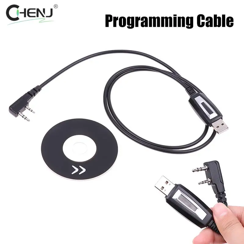 Cable de programación USB de alta calidad con CD de controlador para UV-5R, Radio bidireccional, Walkie Talkie, UV5R, 888S