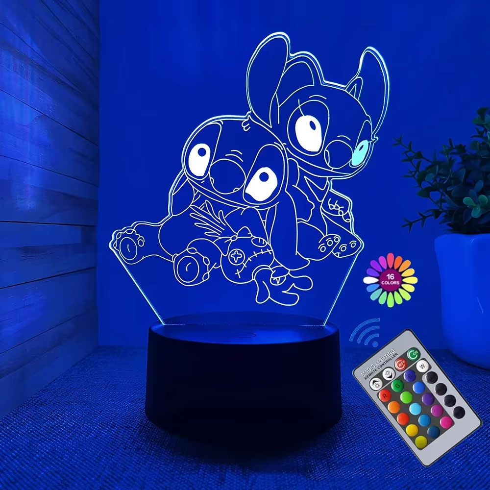 Quente 3d ilusão ponto luz noturna com controle remoto e toque inteligente decoração do quarto lâmpada aniversário dia dos namorados presentes de natal
