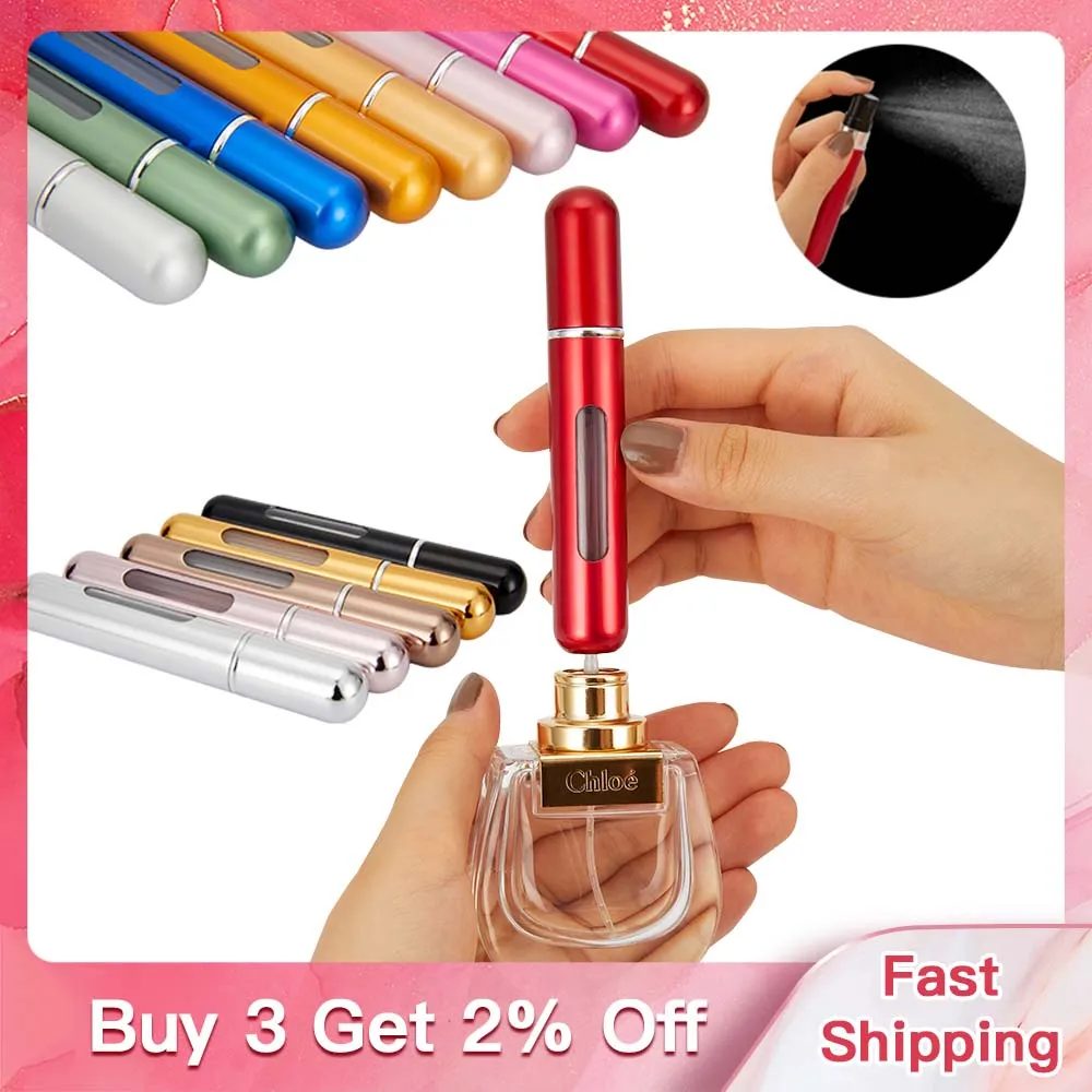 Chai Nước Hoa Bộ 8Ml 5Ml Lọ Chai Với Máy Bơm Xịt Trống Hộp Đựng Mỹ Phẩm Du Lịch Atomizer Chai Miễn Phí Vận Chuyển