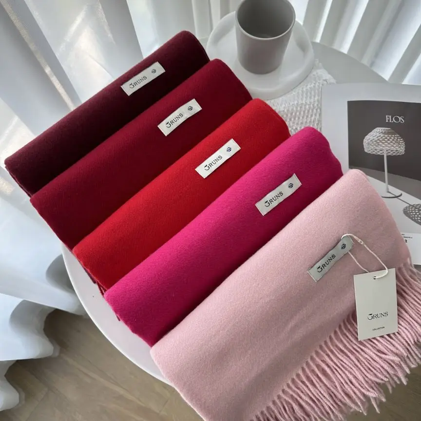 VISROVER nuevo 32 colores mujer bufanda de invierno moda chales femeninos Cachemira sensación de manos envolturas de invierno color sólido bufanda hijab de invierno