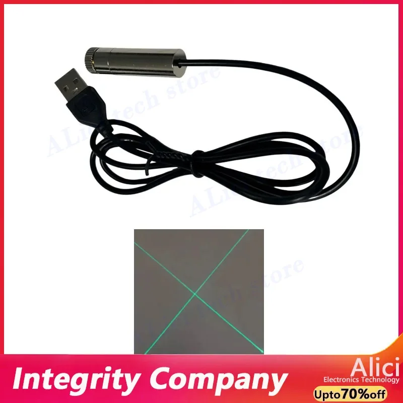 USB connector Green laser module 520NM 20mW green light 12mm laser head 5V laser head straight line cross line dot shape