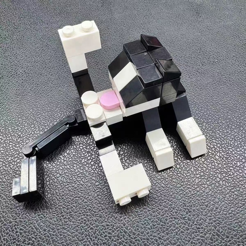 Tier Serie 62Pcs MOC Ziegel Katze Figur DIY Bausteine Kinder Bildung Spielzeug Für Kinder Geburtstag Geschenk