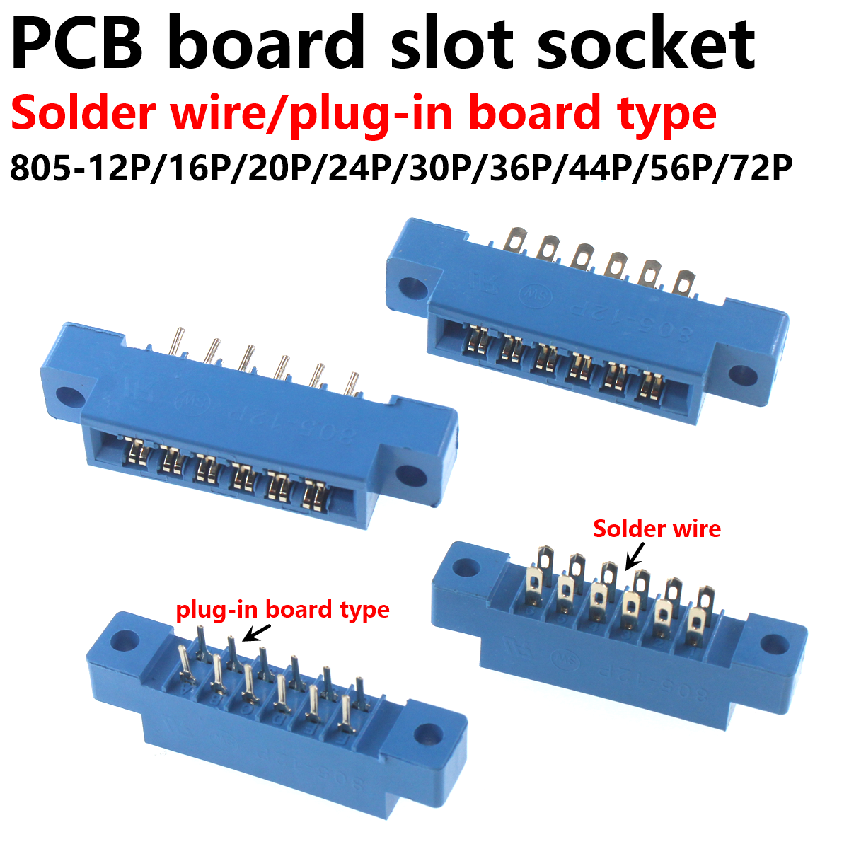 Connettori per bordo scheda a saldare con slot PCB serie 805 passo 3,96 mm 8-72 pin 16 stili all'ingrosso