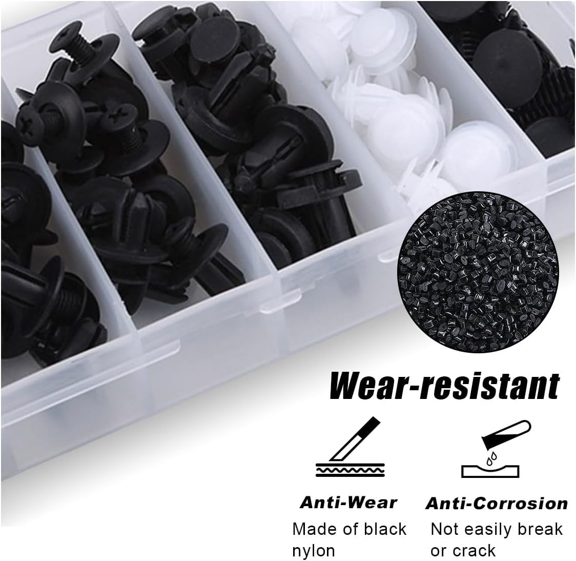 50/100PCS Plastic Car Body Trim Clips Universal Car Bumper Clips Rivets Fasteners Push Retainer Kit with Storage Box