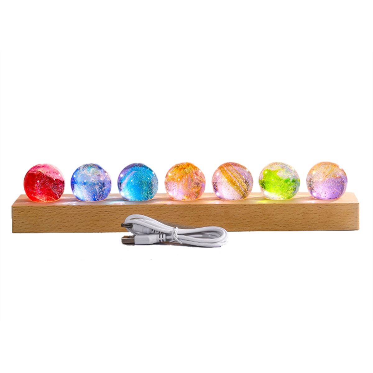 BABQ Fantasy Colorful Glass Star Ball Luminous Planet Astronomy Planets Ball Fantastic Style Home-Decoration B