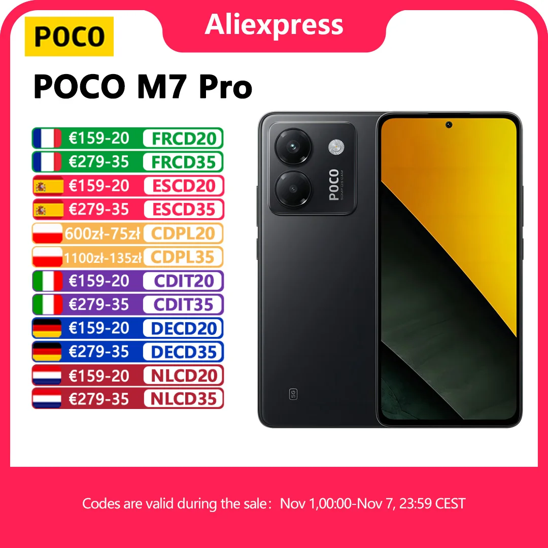 【Marchio+】 Il più recente POCO M7 Pro 5G Versione globale Dimensity 7025-Ultra 120Hz FHD+ Display AMOLED per la cura degli occhi Batteria 5110mAh NFC