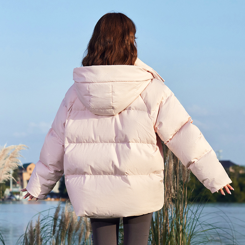 Semirลงเสื้อแจ็คเก็ตผู้หญิงขนาดกลางยาวลายสก๊อตหลวม2023ใหม่ฤดูหนาวHooded Raglan Sleeve Texturedเสื้อแจ็คเก็ตหนา
