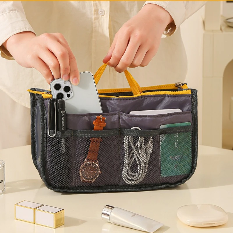 Multi Functional Sponge Inner Bag Double-layer Zipper Bag Middle Bag Convenient Travel Large Capacity Partitioned Storage Bag