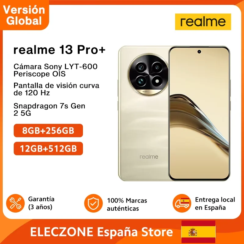 Versione globale realme 13 Pro Plus Smartphone 5G Snapdragon 7s Gen 2 120Hz Curved Vision Display 80W SUPERVOOC Charge AI Imaging