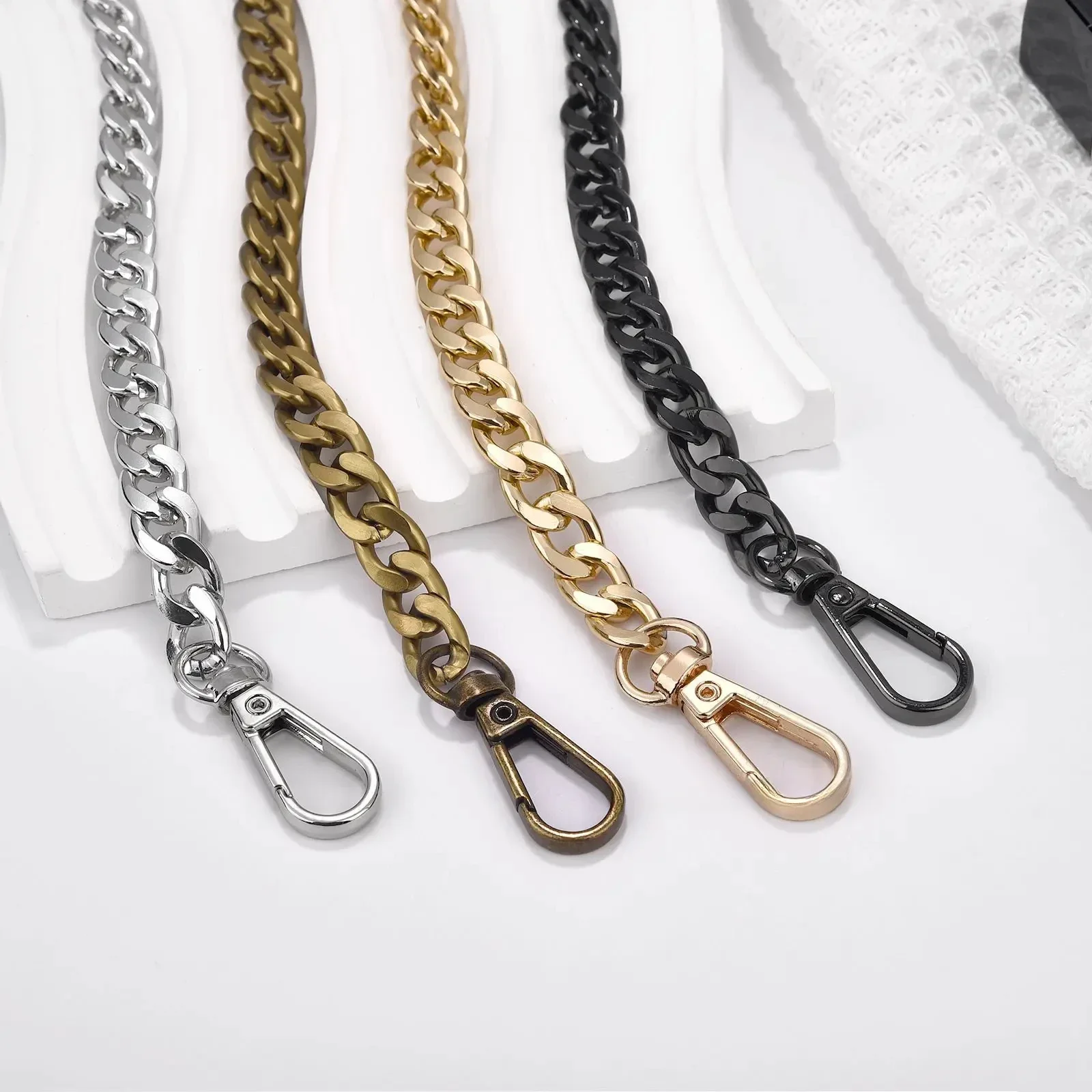 120/40cm Metal Aluminum Bag Chain Replacement Parts Accessories for Hand-Woven Shoulder Handbag DIY Handmade Detachable Straps