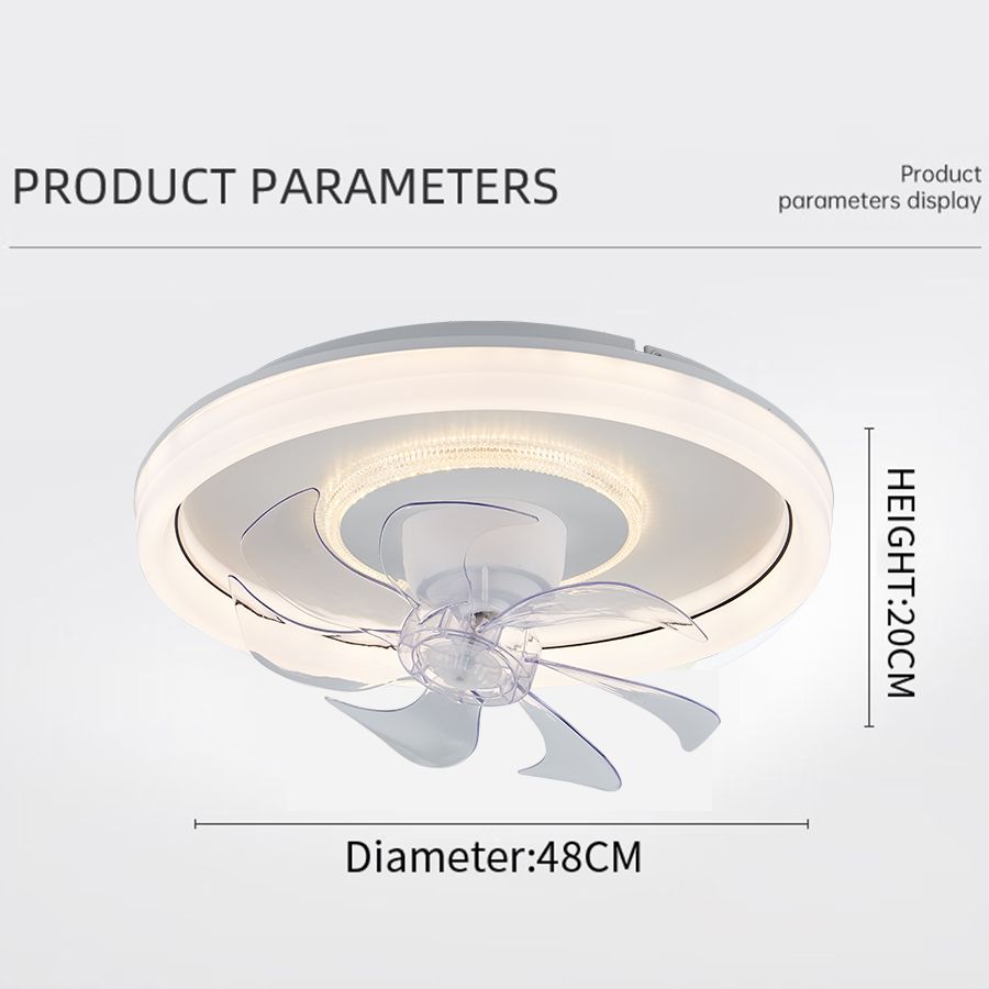 Intelligente Decken ventilator Lüfter mit Lichtern Fernbedienung Schlafzimmer Dekor Ventilator Lampe 48cm Luft unsichtbare Klingen versenkbar leise