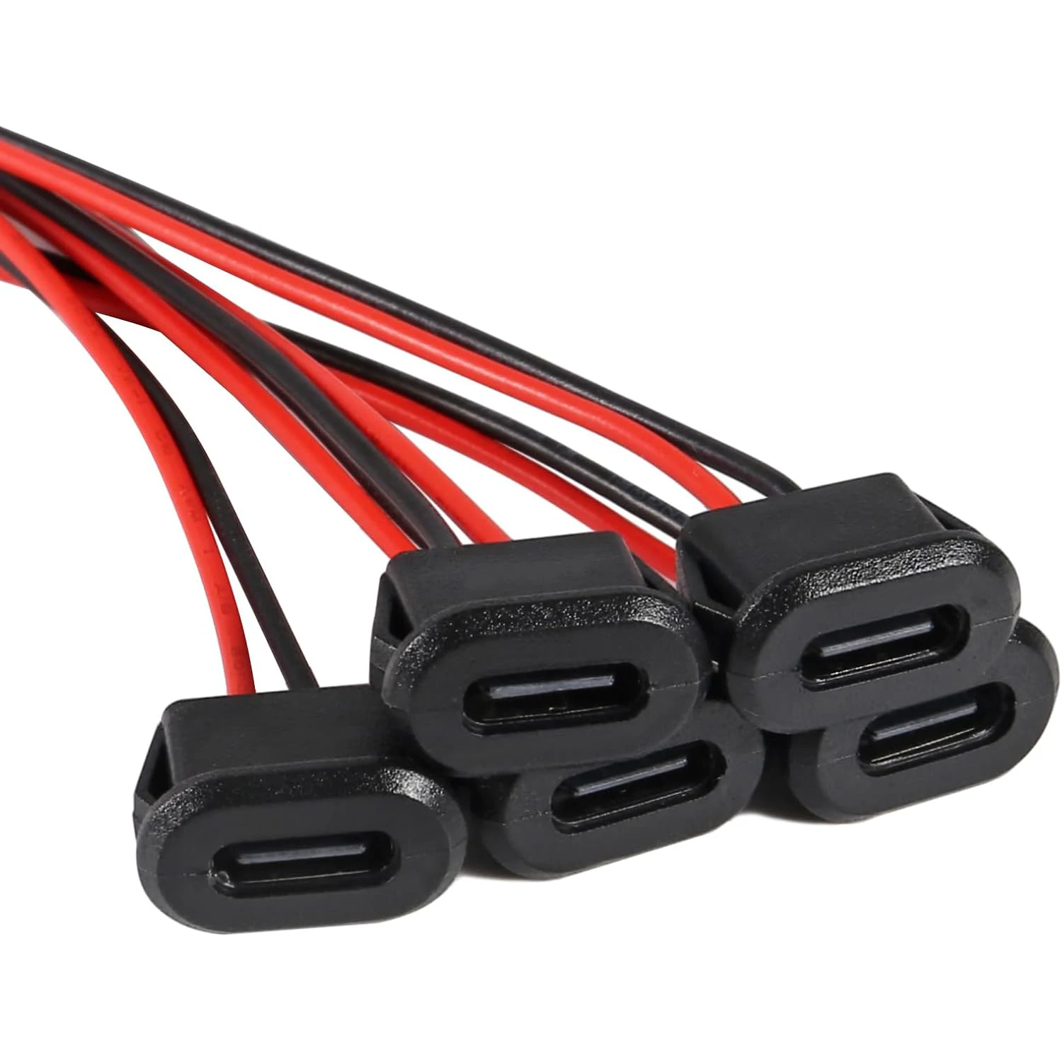 20PCS Type-C Female Chassis 2 Pin Type-C Female Socket Connector Waterproof Jack Female Charging Port with Card Buckle 3A USB-C