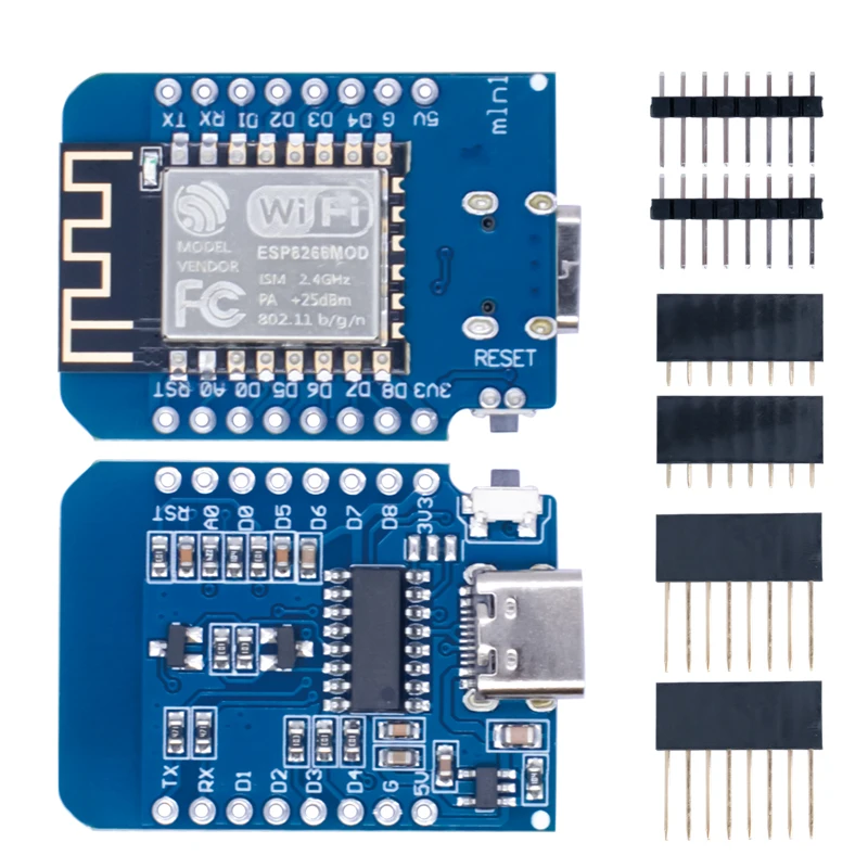 WAVGAT D1 Mini TYPE-C USB ESP8266 ESP-12F CH340G V2 WIFI Development Board D1 Mini NodeMCU Lua IOT Board 3.3V With Pins