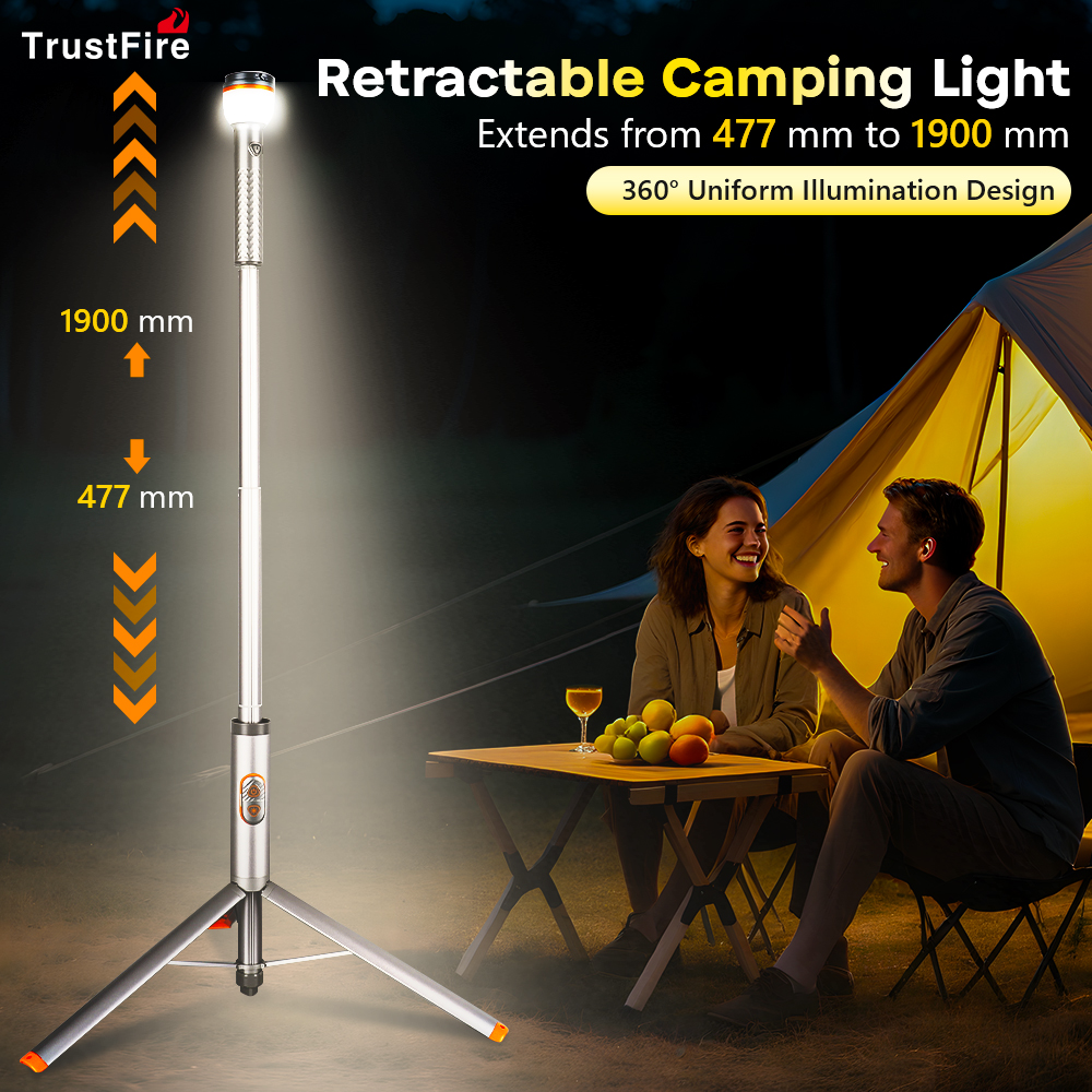 Linterna Trustfire WL22 de 1900MM, luces telescópicas para acampar, linternas de 2200mAh con luz de Control remoto para reparación de automóviles al aire libre