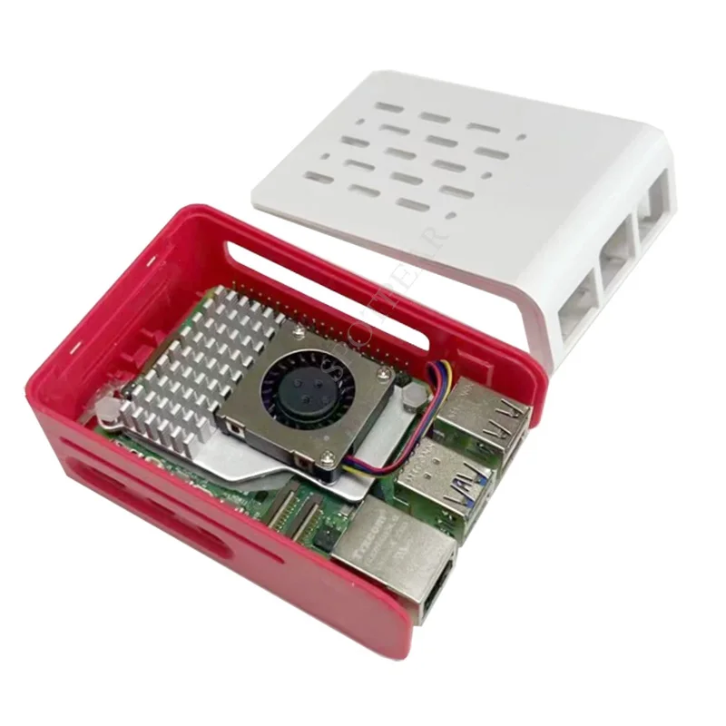 Raspberry Pi 5, rot-weißes Kühlgehäuse für offiziellen Active Cooler