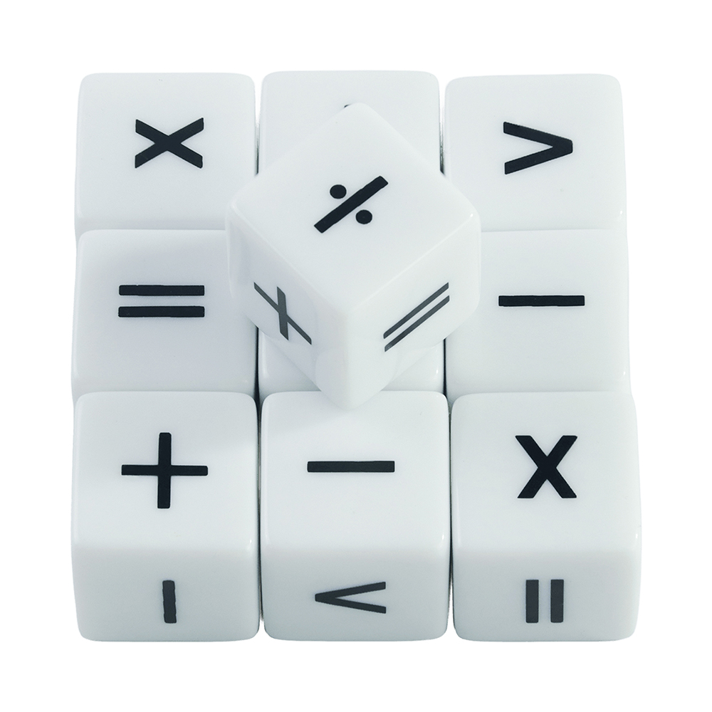 Sechsseitiges Würfelset D6-Zähler +1/+1 und -1/-1 Set mit 10 Würfeln für den Mathematikunterricht, Arithmetikspielzeug für Kinder, Kartenspielzubehör