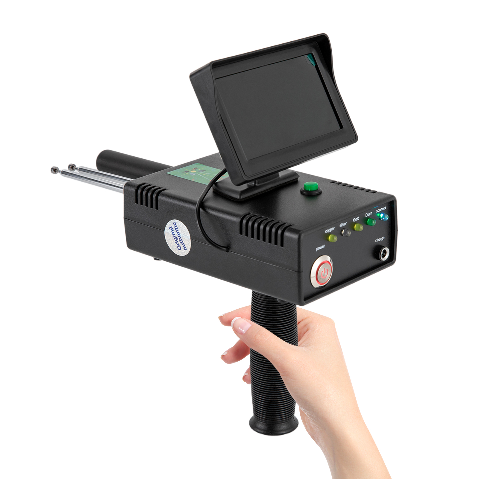 Detector de metais com display LED de 5,6-6 KHz |   Scanner subterrâneo de ouro, prata, cobre e diamante de alta precisão com alcance de 1200 m e profundidade de 30 m