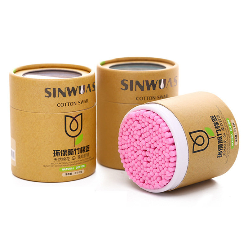 Bambu Cotonete Varas De Algodão, Botões De Algodão Macio, Limpeza De Orelhas, Tampões De Algodão, Saúde e Beleza, 200Pcs