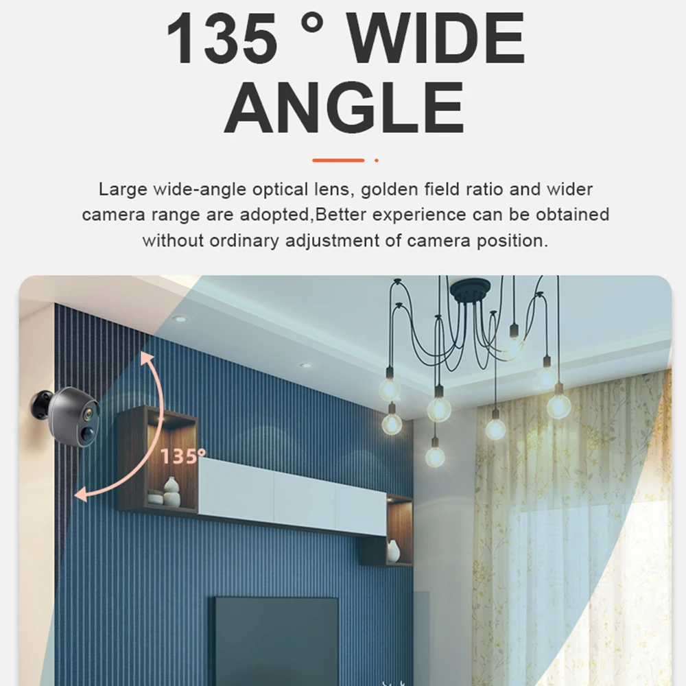 Tuya Smart 6000 mAh Akku Drahtlose WiFi Summer Sirene Outdoor Solar Kamera 135 °   Weitwinkel-IP66-Infrarotkamera