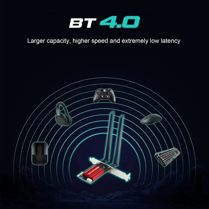 Беспроводной Адаптер Wi-Fi 5 AC1200, Двухдиапазонный, 2,4 ГГц/5 ГГц, 802.11AC С Bluetooth 4.0 Для Настольного Ноутбука