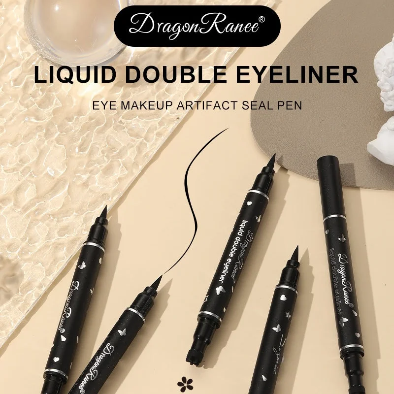 Dragon Ranee Caneta delineadora à prova d'água com selo de estrela de duas cabeças, sem manchas, para iniciantes, coração e olho de ameixa, carimbo de delineador