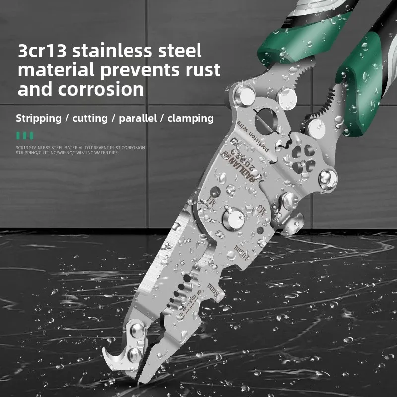 Multi Functional Foldable Electrician Specific Wire Cutting Pliers, Wiring and Pulling Pliers, Wire Splitting and Pressing Plier