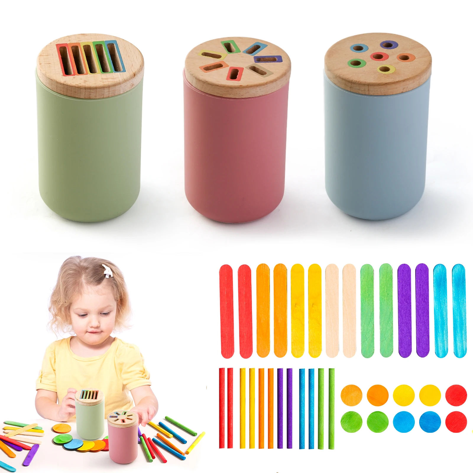 Giocattoli in silicone Montessori Ordinamento dei colori Giocattoli per motori fini Giocattoli sensoriali di abbinamento di forme Giocattoli puzzle educativi precoci per i più piccoli